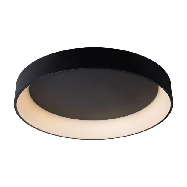 Lucide Talowe - plafonnier - Ø 80 x 13 cm - 80W LED dimmable inclus - noir