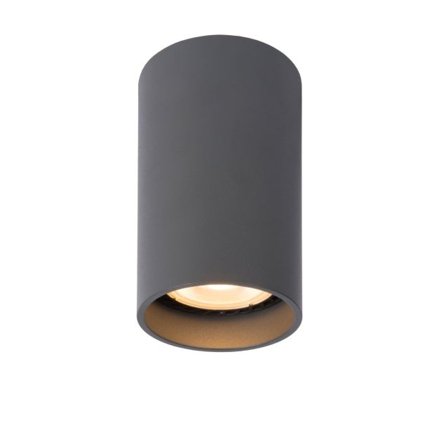 Lucide Delto - spot en saillie - Ø 5,5 x 10 cm - 5W LED dimmable inclus - dim to warm - gris