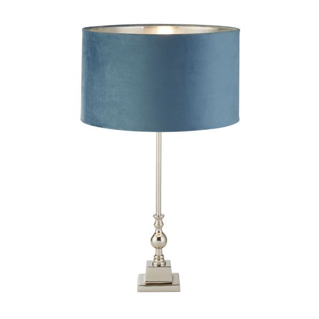 Searchlight Whitby - lampe à poser - Ø 38 x 67 cm - chrome, argent et bleu-vert