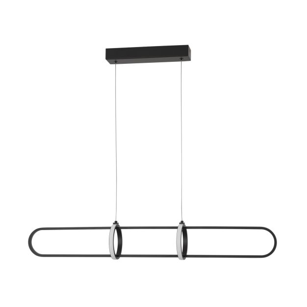 Nova Luce Arte - lampe suspendue - 90 x 13 x 120 cm - 31,2W LED dimmable inclus - noir mat