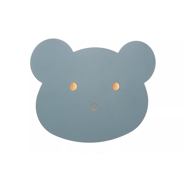 Lucide Charlie Bear - applique murale - 26 x 4,2 x 20 cm - 7W LED dimmable inclus - bleu