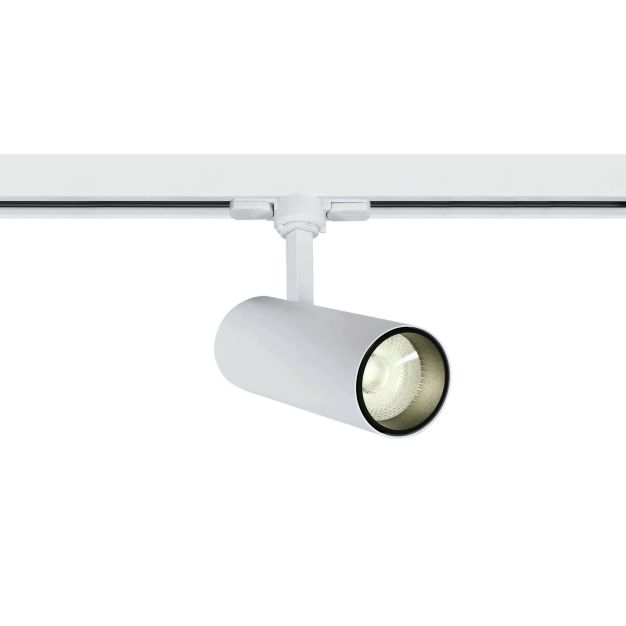 ONE Light COB Cylinder - spot sur rail avec COB LED - système de rail triphasé - Ø 5,5 x 14,7 cm - 10W LED inclus - blanc - couleur de lumière blanche