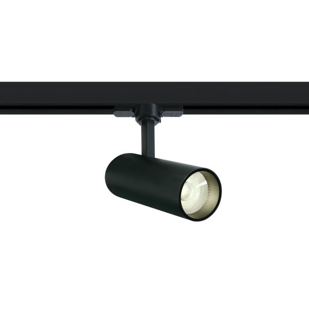 ONE Light COB Cylinder - projecteur sur rail avec COB LED - système de rail triphasé - Ø 5,5 x 14,7 cm - 10W LED inclus - noir - blanc couleur de lumière