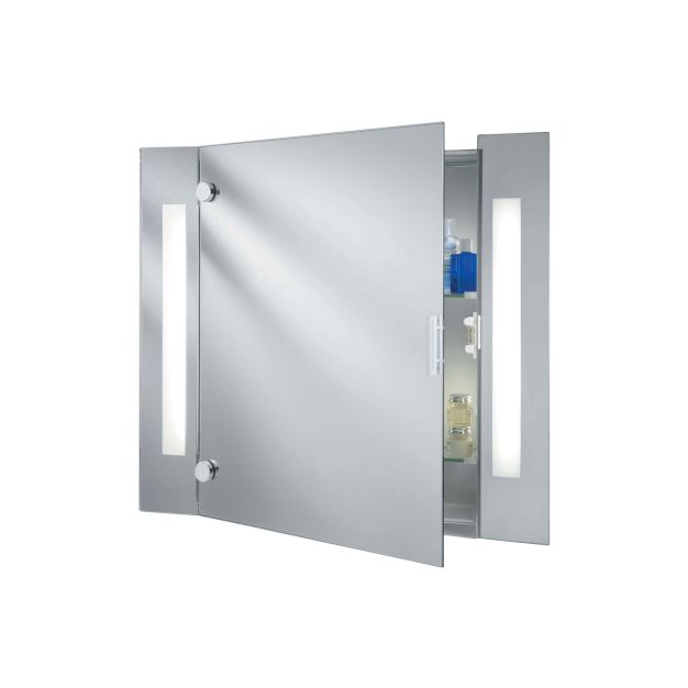 Searchlight Miroirs de salle de bains - miroir avec éclairage - 66 x 60 cm - 9,6W LED inclus - IP44 - blanc et chrome