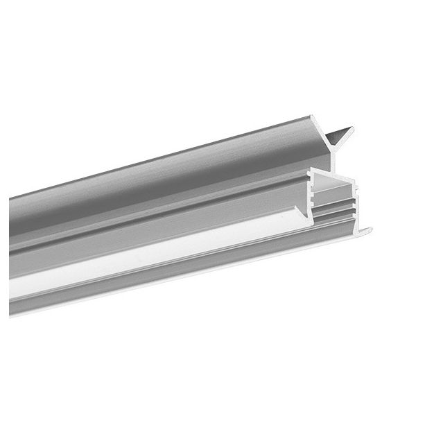 Klus POR - profilé LED encastré pour rampes - 2,32 cm x 2,29 cm - longueur 201cm - argent anodisé