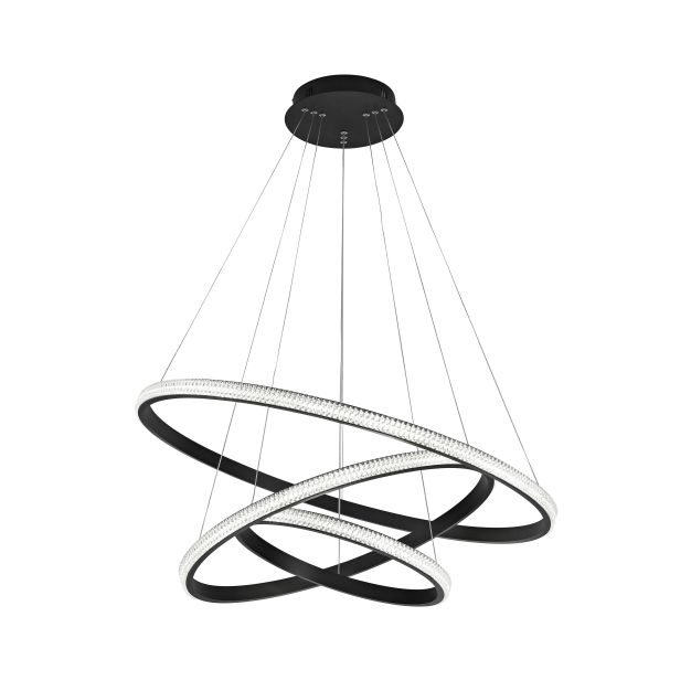 Nova Luce Nager - lampe suspendue - Ø 78 x 120 cm - 62W LED dimmable inclus - noir sable