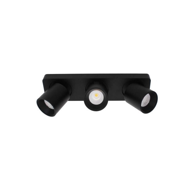 Artdelight Laguna - spot en saillie 3L - 32 x 8,2 x 9,5 cm - 3 x 6W LED dimmable inclus - noir