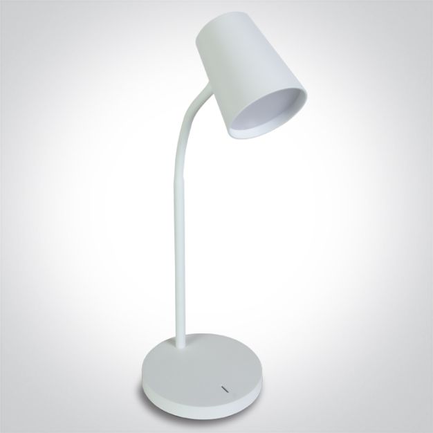 ONE Light Reading LED Lampe - lampe de bureau - Ø 7,3 x 40 cm - 3 niveaux de gradation - 5W LED inclus - blanc