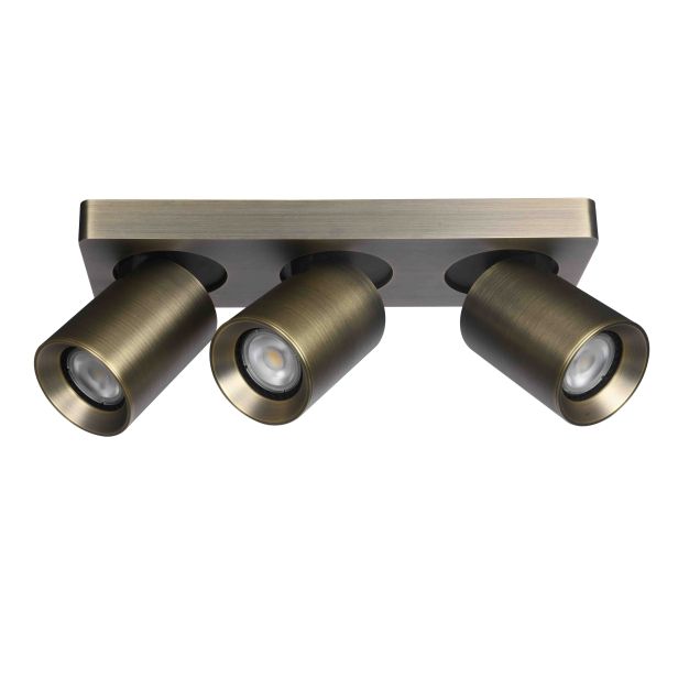 Artdelight Megano - spot en saillie 3 lumières - 30 x 10 x 11,5 cm - bronze antique