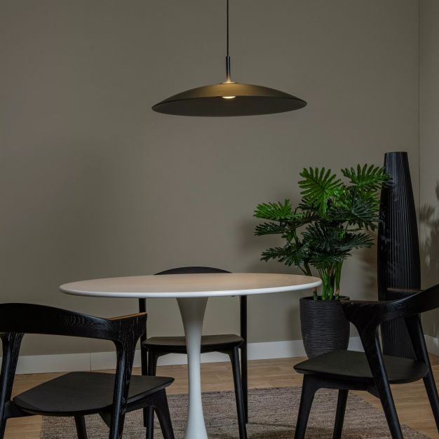 Lucide Menga - lampe suspendue - Ø 60 x 150 cm - 18,6W LED dimmable inclus - fumé