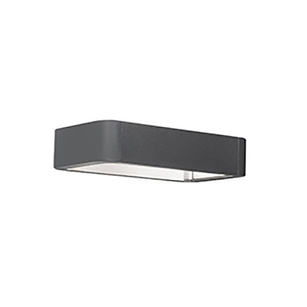 Nova Luce Ned - applique murale extérieure - 28 x 19 x 6 cm - 2 x 6W LED inclus - IP54 - gris foncé