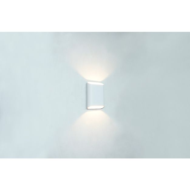 Artdelight Diaz Small - applique murale - 4 x 10 x 15 cm - 2 x 3W LED inclus - IP54 - blanc