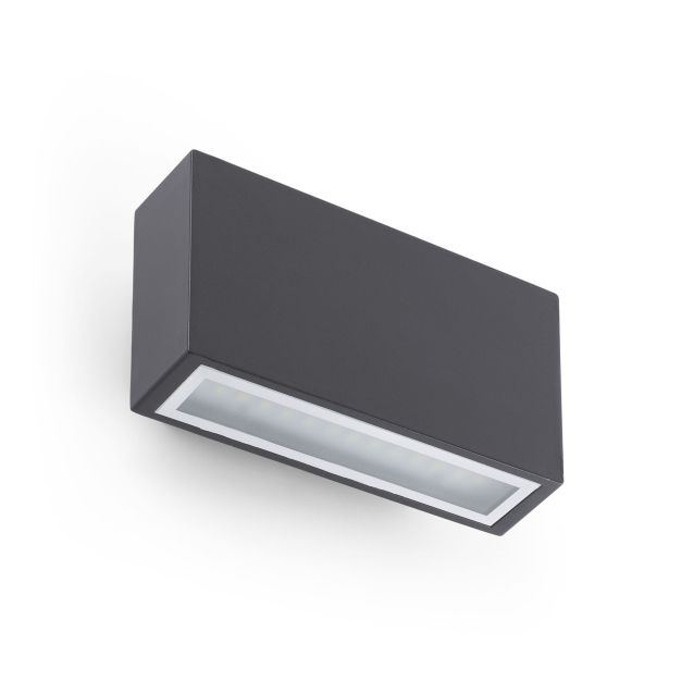 Faro Tane - applique murale - 20 x 8 x 12 cm - 7W LED inclus - IP44 - gris foncé