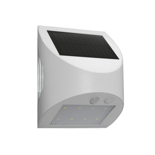 Century Italia Arcadia Max - lampe murale extérieure à énergie solaire avec capteur - 10,5 x 8 x 13 cm - LED 3W inclus - IP65 - blanc