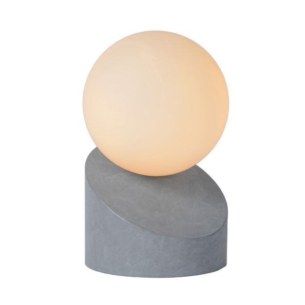 Lucide Len - lampe à poser - 16 cm - gris et opale