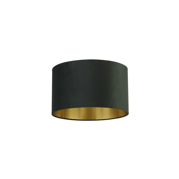 Searchlight Drum Shade - abat-jour - Ø 40 x 24 cm - vert foncé et or brossé