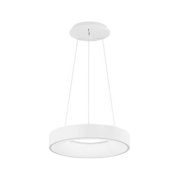 Nova Luce Rando Thin - lampe suspendue - Ø 38 x 120 cm - 30W LED dimmable inclus - blanc sable