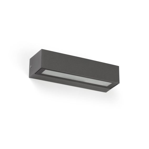 Faro Lako - applique murale - 22 x 7 x 4,8 cm - 8W LED inclus - IP65 - gris foncé