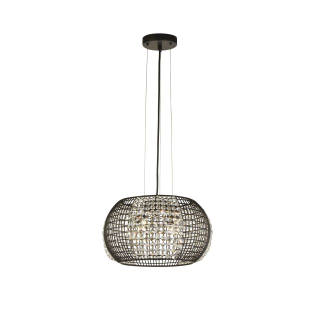 Searchlight Cage - lampe suspendue - Ø 35 x 150 cm - noir mat