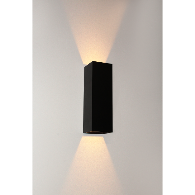 Artdelight Vegas - Applique d'extérieur - 8 x 8 x 25 cm - 2 x 4W LED dimmable inclus - IP65 - noir