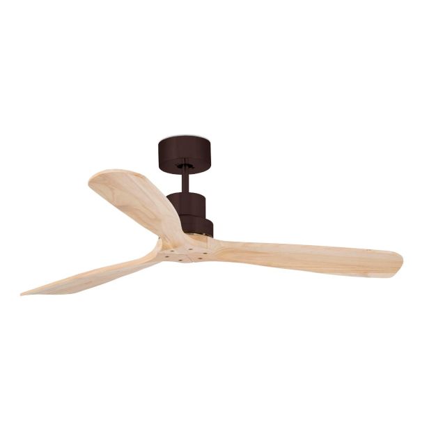 Faro Lantau - ventilateur de plafond - Ø 132 x 26 cm - 6 vitesses - inclus télécommande avec minuterie - bois clair avec brun mat