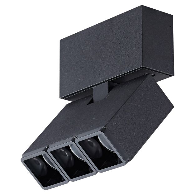 VK Lighting Triton - spot en saillie - 9,5 x 3 x 11 cm - 6W LED inclus - noir