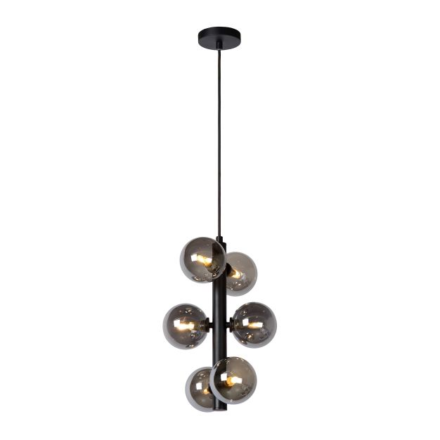 Lucide Tycho - lampe suspendue - Ø 25 x 150 cm - noir