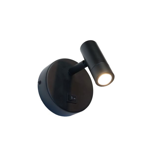 Artdelight Simply - applique murale avec interrupteur – 11,5 x 8 x 10 cm – 3W LED inclus - noir