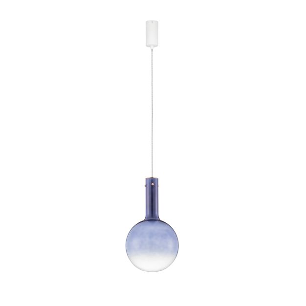 Nova Luce Nostos - lampe suspendue - Ø 25 x 170 cm - 6W dimmable LED inclus - bleu et or