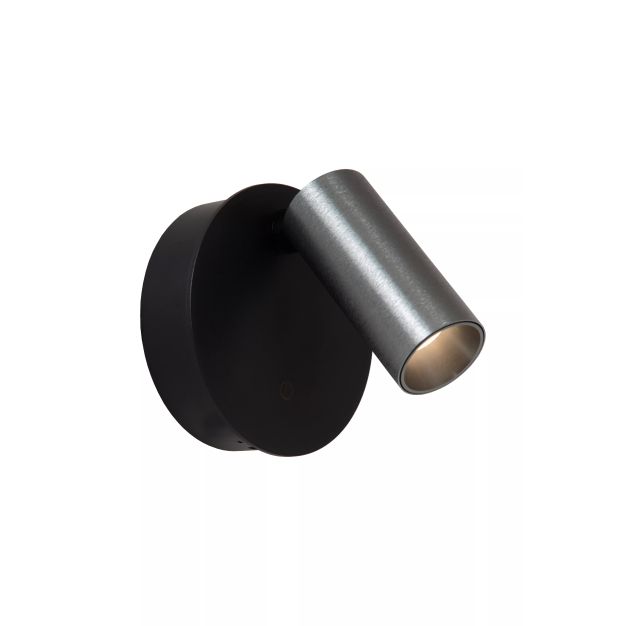 Lucide Toni - applique murale rechargeable - Ø 8,1 x 12,4 cm - 2W LED dimmable inclus - gris