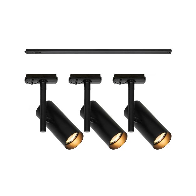 Nordlux Jerome Link 3-Kit + 1M Rail - spot sur rail GU10 - Ø16 x 18 cm - noir
