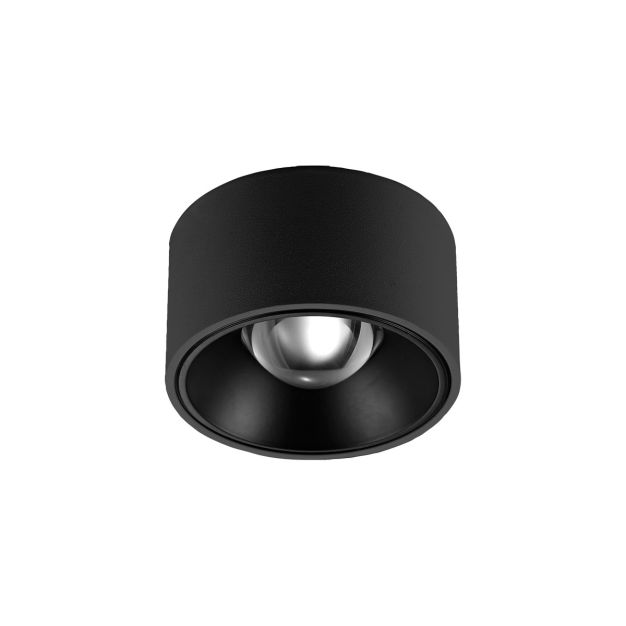 VK Lighting Orofi - spot en saillie - Ø 8 x 4,5 cm - 15W LED inclus - IP54 - noir