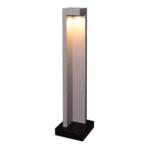 VK Lighting Trigono - lampe de jardin - 18 x 18 x 70 cm - 6,5W LED inclus - IP65 - gris