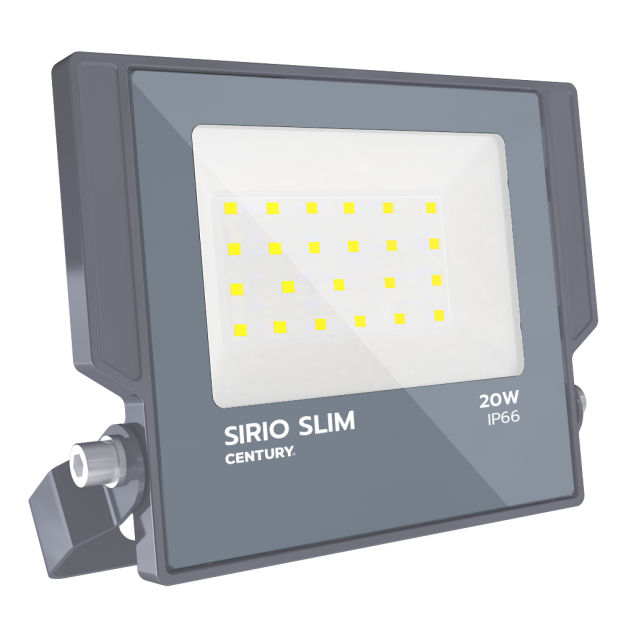 Century Italia Sirio Slim - projecteur - 16 x 2,9 x 14,7 cm - 20W LED inclus - IP66 - gris