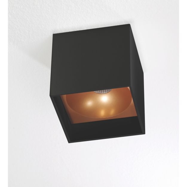 Artdelight Brock - plafonnier - 10 x 10 x 10 cm - 7W LED dimmable inclus - noir et or