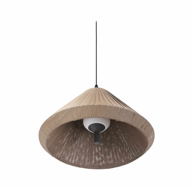 Faro Saigon - lampe suspendue cône - Ø 67 x 38 cm - IP65 - marron