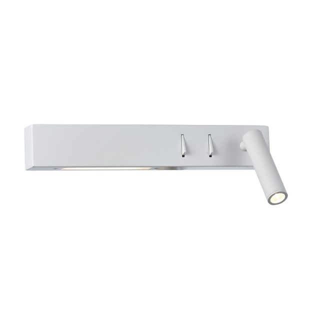 VK Lighting Bar - applique murale avec liseuse à droite - 30 x 17 x 5 cm - 3W + 6W LED inclus - blanc
