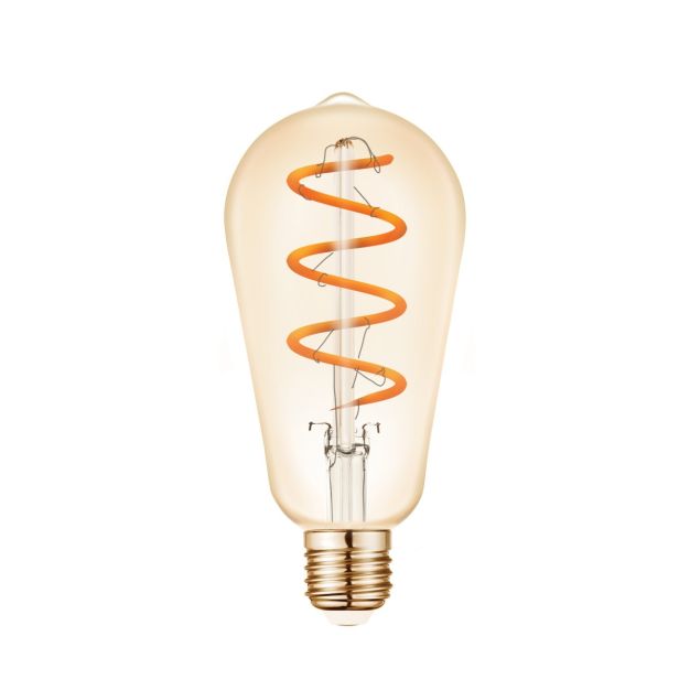 VK Lighting lampe à incandescence - Ø 6,4 x 14 cm - E27 - 5W dimmable - 2200K - ambre