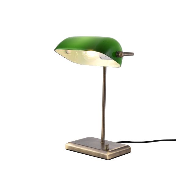 Artdelight Oxford - lampe de table - 17,5 x 26 x 37 cm - bronze et vert