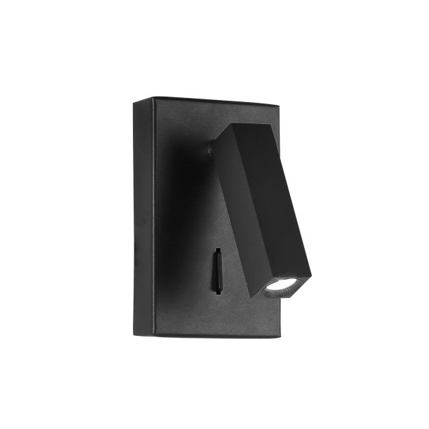 Nova Luce Dona - applique murale avec interrupteur - 9 x 14,5 cm - 3W LED inclus - noir sable