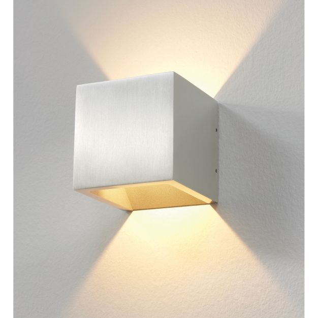 Artdelight Cube - applique murale extérieure - 10 x 10 x 10 cm - 6W LED dimmable inclus - IP54 - aluminium