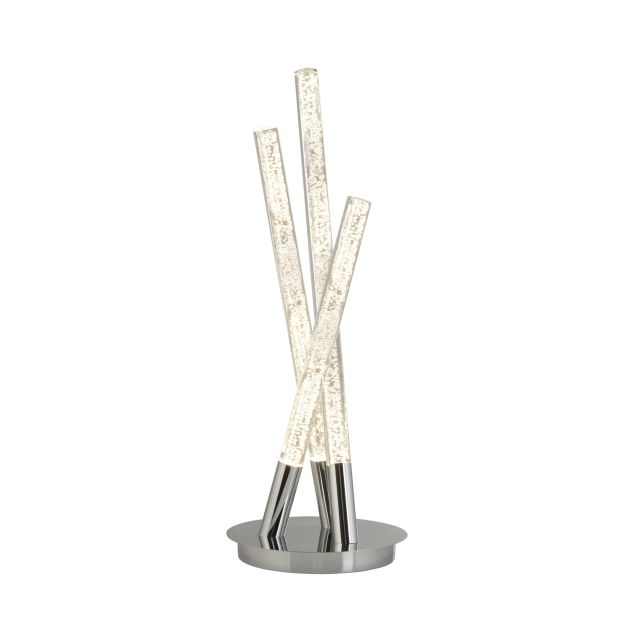 Searchlight Bubbles - lampe à poser - Ø 16 x 43 cm - 6W LED inclus - chrome et transparent