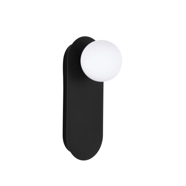 Nova Luce Blob - applique murale - 12 x 30 x 13 cm - noir sablé et verre opale