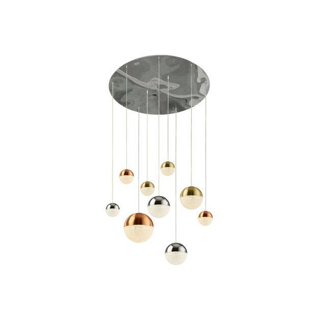 Searchlight Planets - lampe suspendue - Ø 60 x 153 cm - 9 x 7W LED dimmable inclus - multicolore
