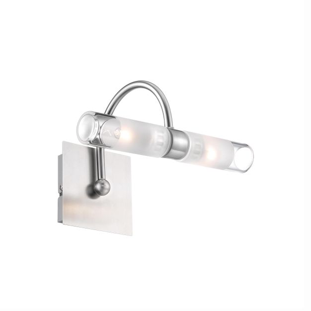 Nova Luce Dritto - lampe miroir - 22 x 12 x 18 cm - IP44 - nickel satiné