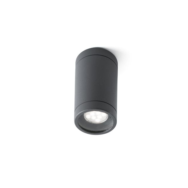 Faro Olot - spot en saillie 1L - Ø 6 x 10,5 cm - IP44 - gris foncé