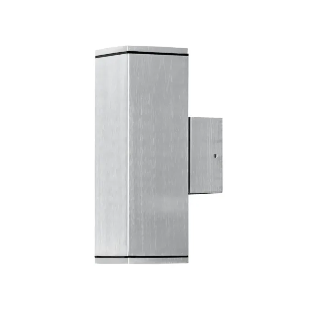 Konstsmide Monza Double Square - applique murale extérieure - 6,5 x 10 x 20 cm - IP44 - argent anodisé