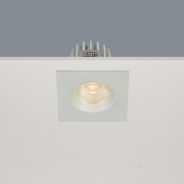Artdelight Venice 2508 - spot encastré - 80 x 80 mm, Ø 68 mm encastré - 8W LED dimmable inclus - IP44 - blanc