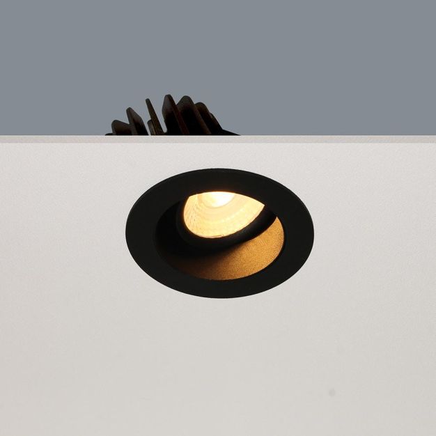 Artdelight Venice 2408 - spot encastré - Ø 80 mm, Ø 68 mm encastré - 8W LED dimmable inclus - IP44 - noir