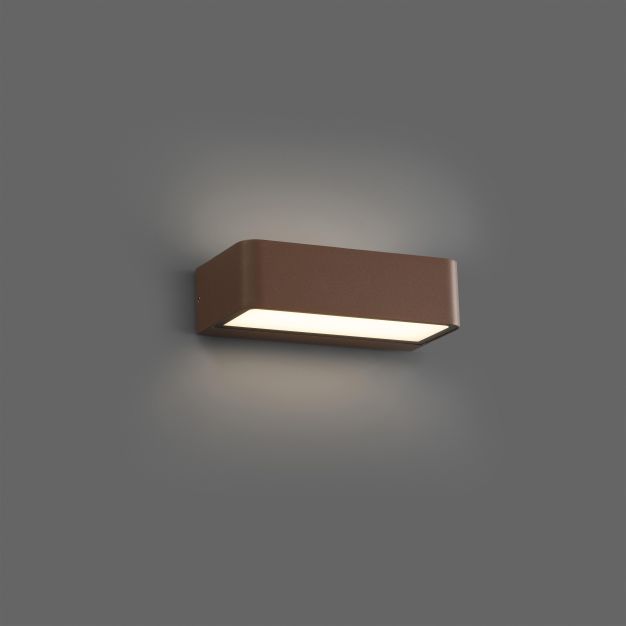 Faro Takua - applique murale - 20 x 10,3 x 5,5 cm - 10W LED inclus - IP65 - brun